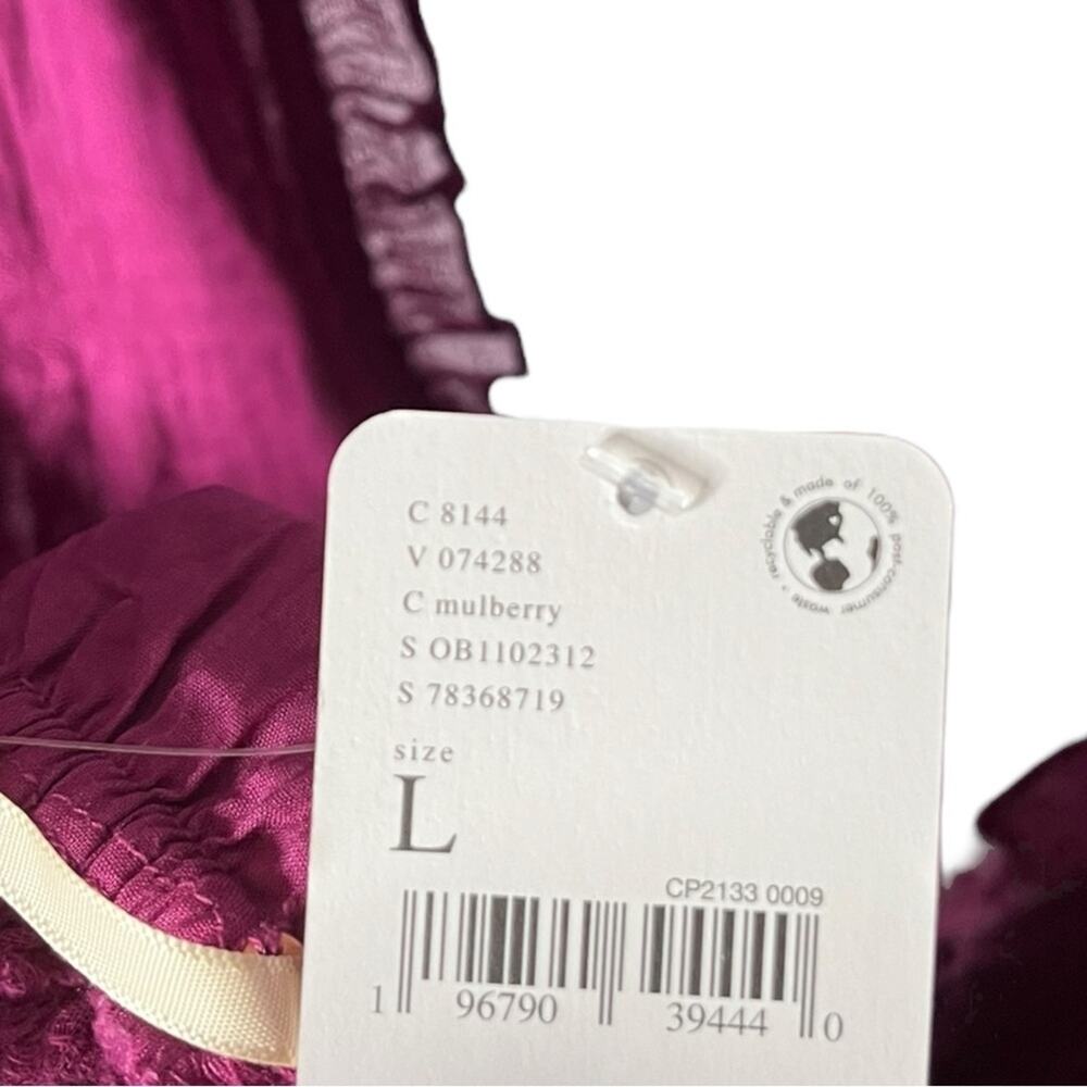 Free People Antoinette Plunge Neck Tiered Dress Dreamy Mulberry Size Large - Picture 3 of 4